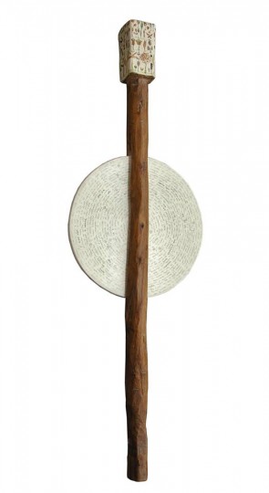 Coloana in Gradina -lemn,tempera,desen -1,5’33 cm (2)