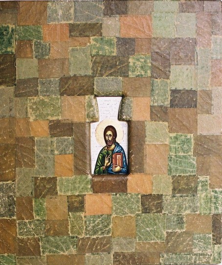 Iisus hristos-frunza de vita lemn – 38×31 cm