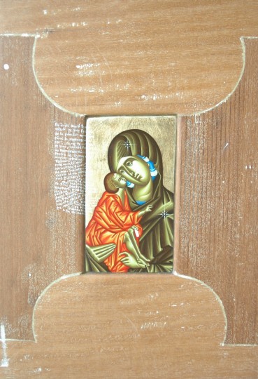 Maria cu pruncu – tempera lemn, 41′ 27 cm  (2)